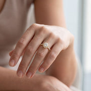 Bague diamant synthétique rond 2.45 carats or blanc 14 carats Arabella